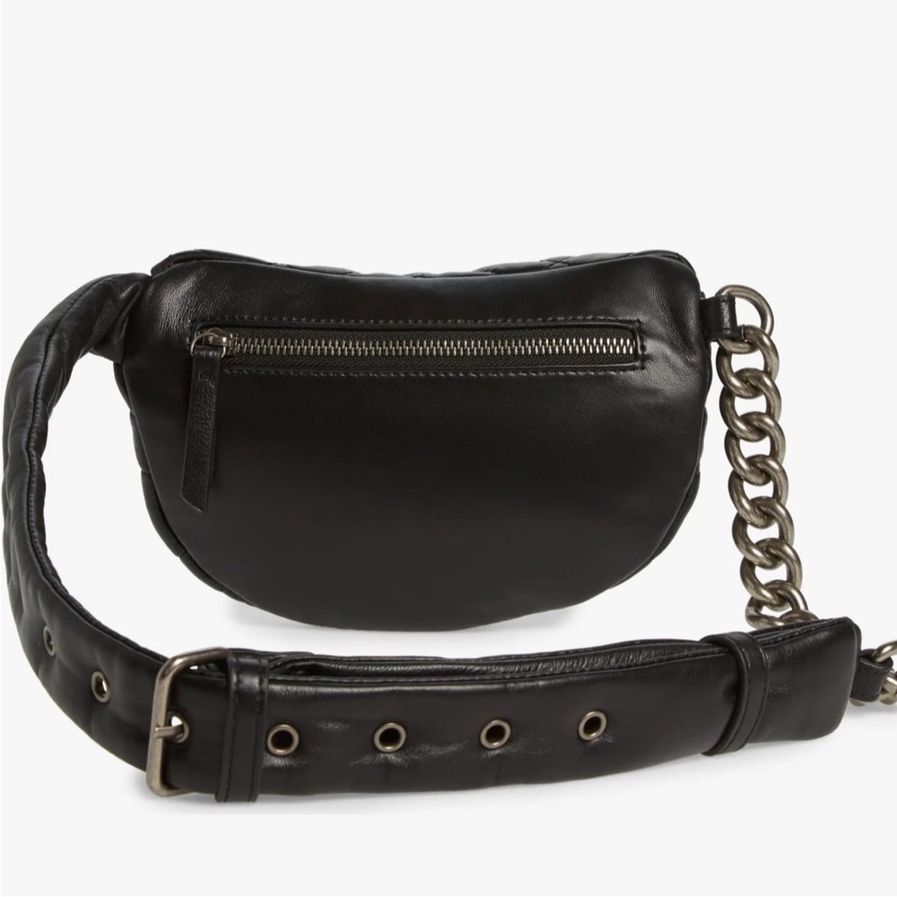 Kurt Geiger London Small Black Brixton Leather Quilt Belt Bag Bumbag Travel - Picture 8 of 16